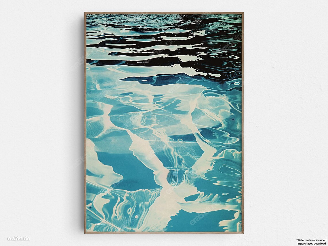 Aquatic Light Dance Mid-Century Modern Art Print
