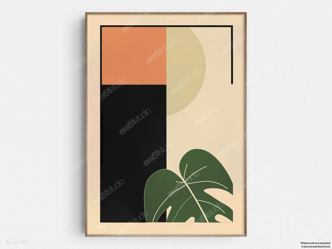Abstract Botanical Composition, Mid-Century Modern Art Print