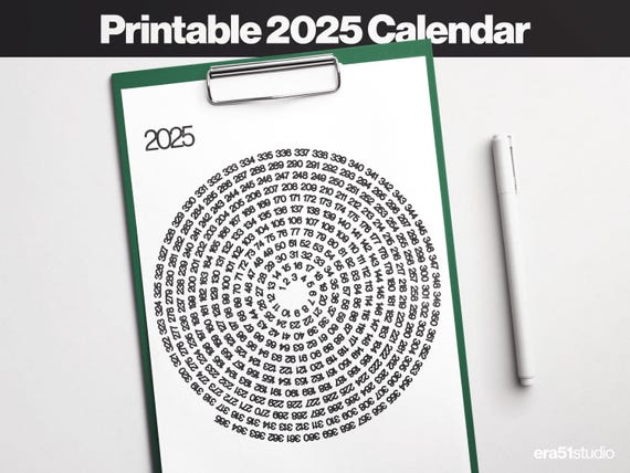 2025 Vintage Calendar Original Midcentury Modern Minimalist Spiral