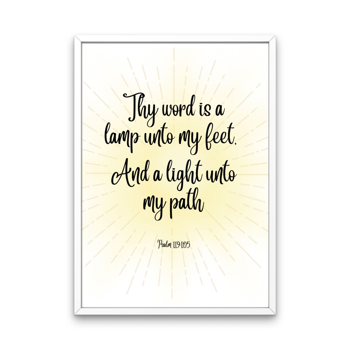 Thy Word Is a Lamp Unto My Feet Psalm 119 105 Sunburst Light Poster - Image 3