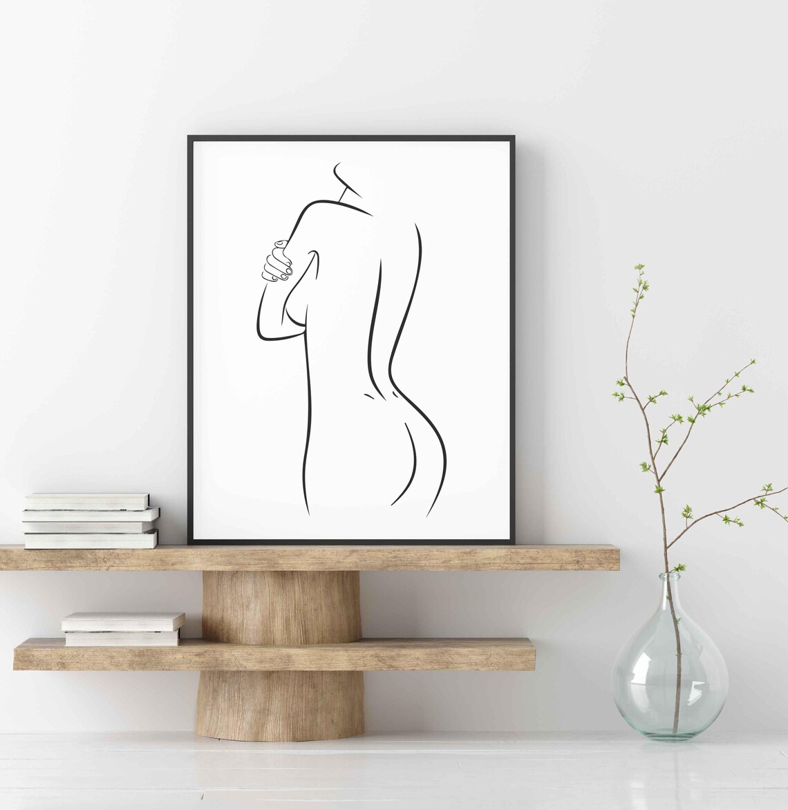 Standing Woman Figure One Line Drawing Minimalist Art Poster - Image 5