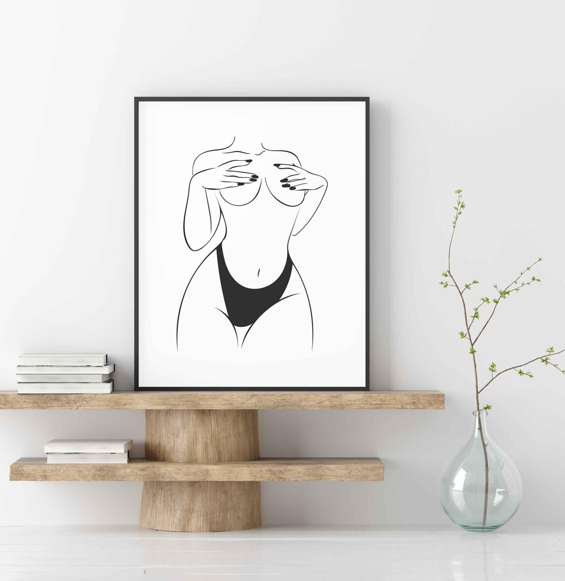 Curvy Woman Figure One Line Drawing Bold Body Positive Art Poster - Image 3