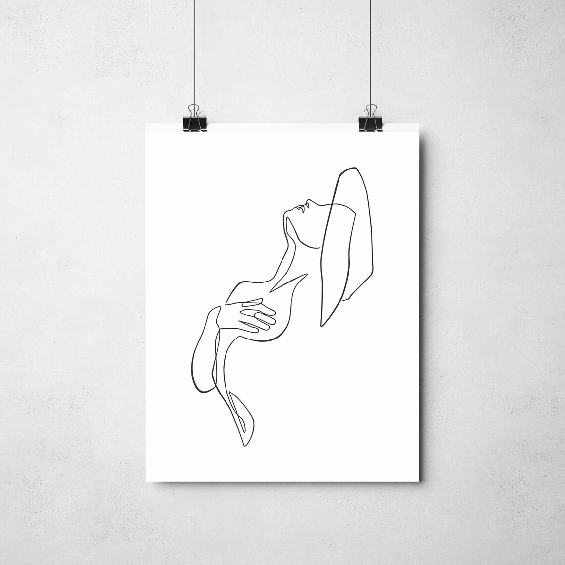 Nude Woman Graceful Figure Fine Art Minimalist Line Art Poster - Image 2