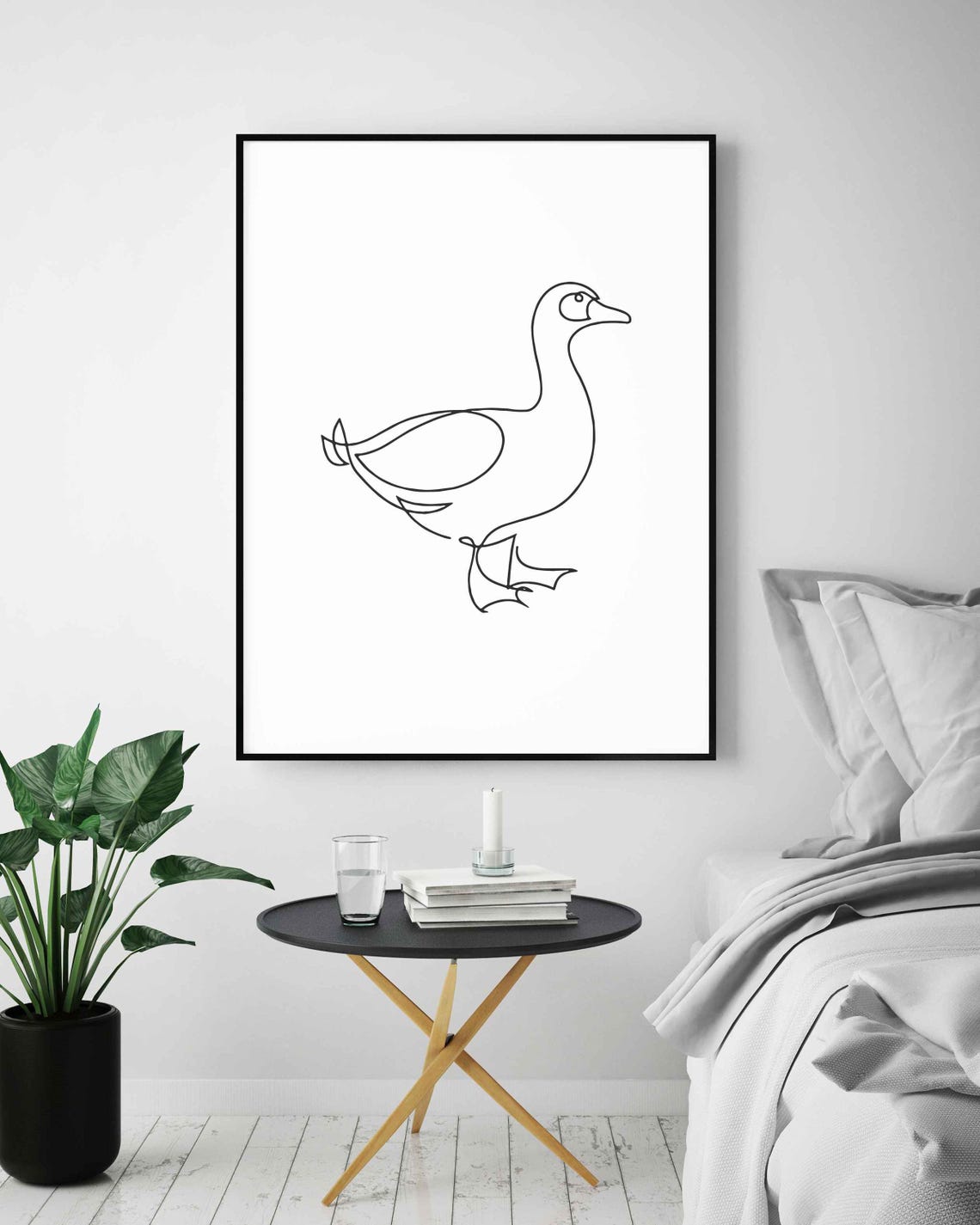 Duck Walking Line Art Drawing Minimalist Waterfowl Bird Poster - Image 5
