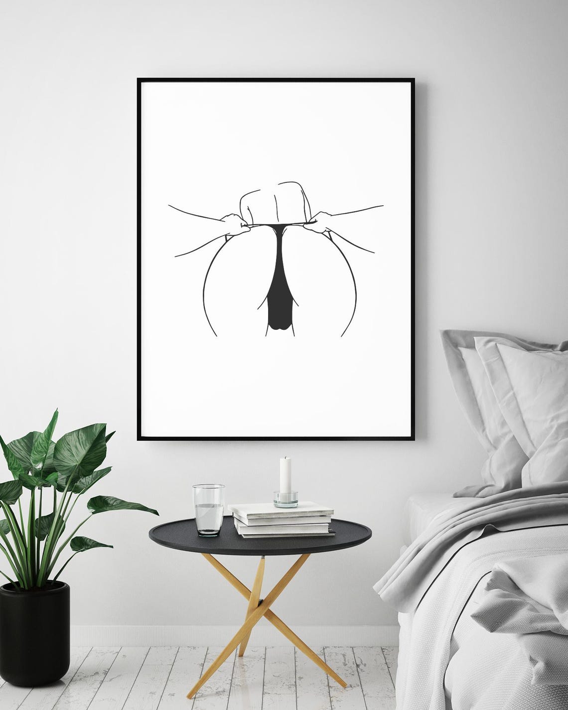 Female Buttocks Line Art Sensual Nude Woman Silhouette Modern Poster - Image 5