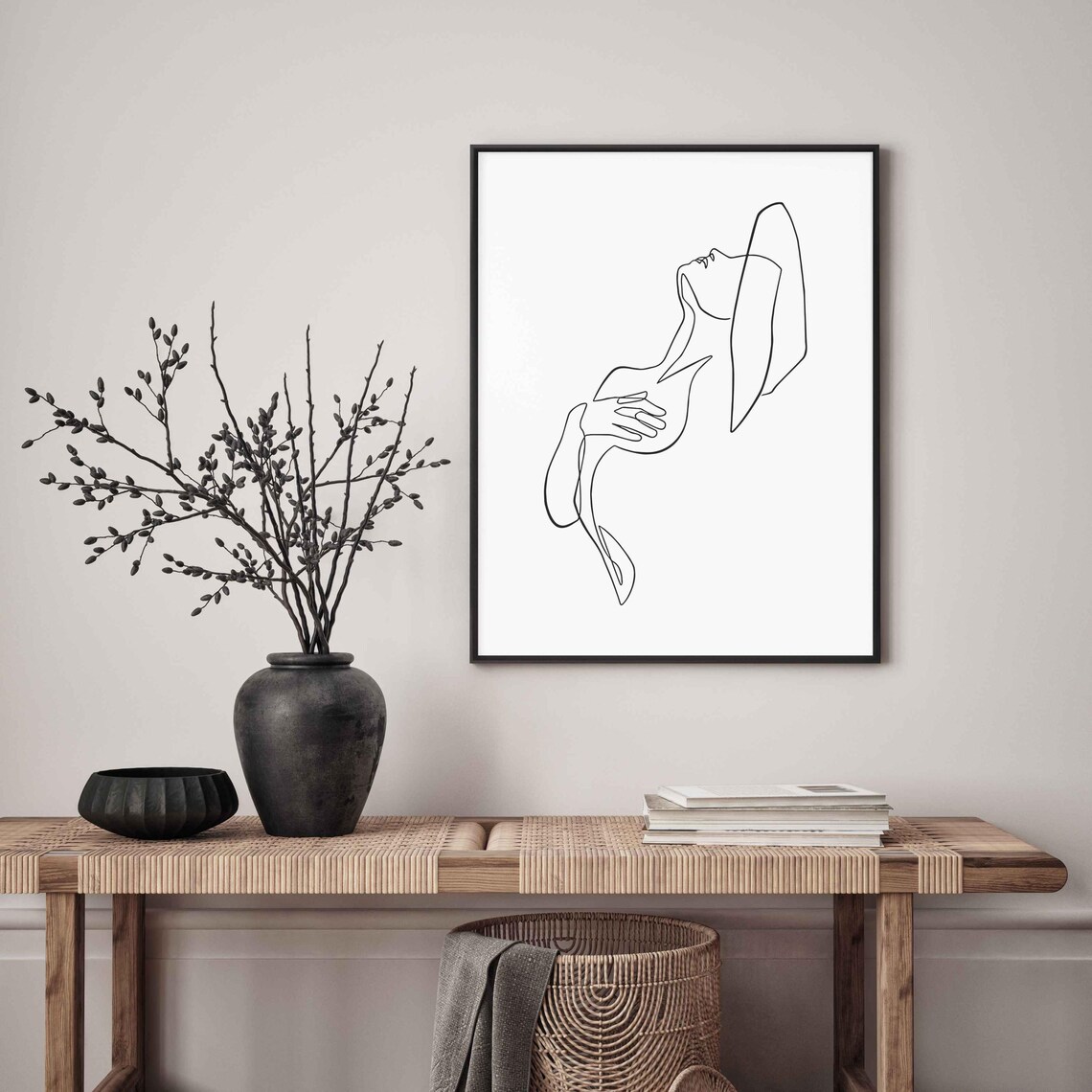 Nude Woman Graceful Figure Fine Art Minimalist Line Art Poster - Image 4