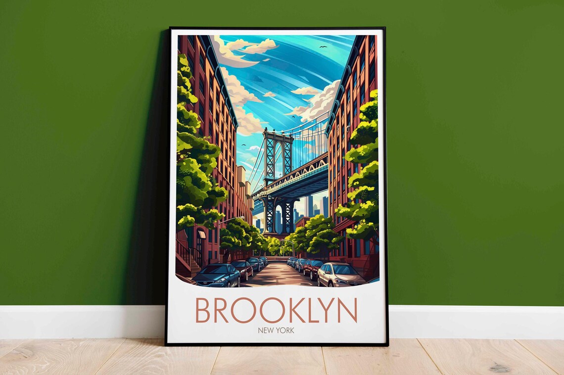 Brooklyn New York Manhattan Bridge Street View Cityscape Poster