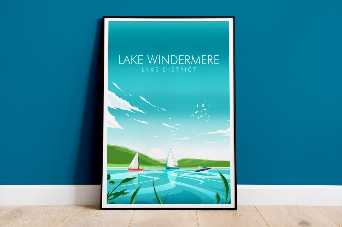 Lake Windermere Print, Lake District Landscape