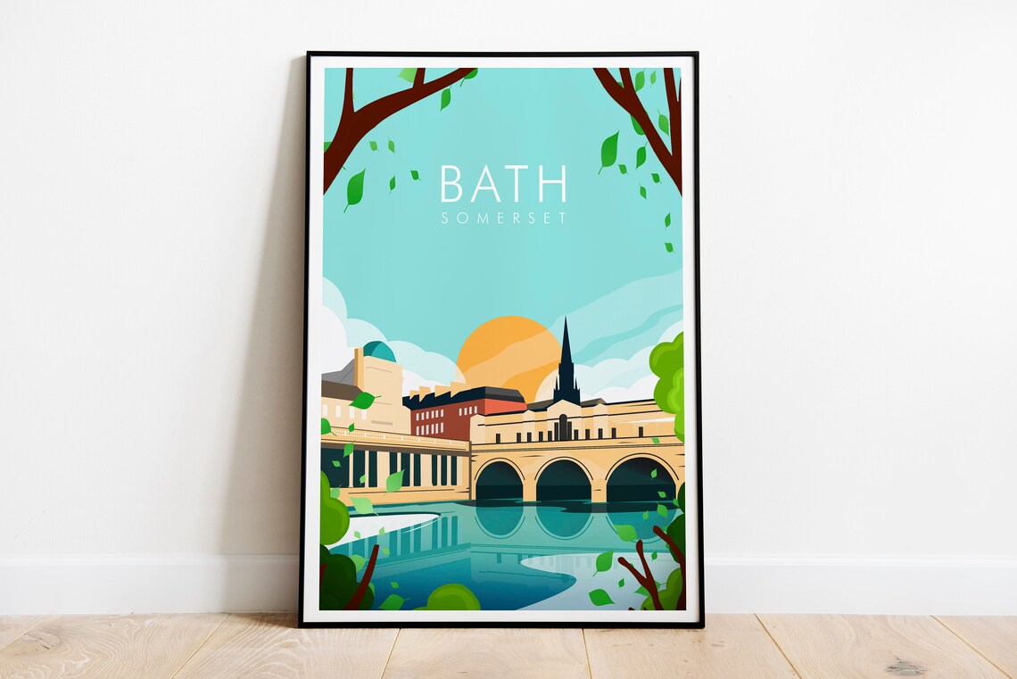 Bath Somerset Pulteney Bridge Travel Poster - Image 2