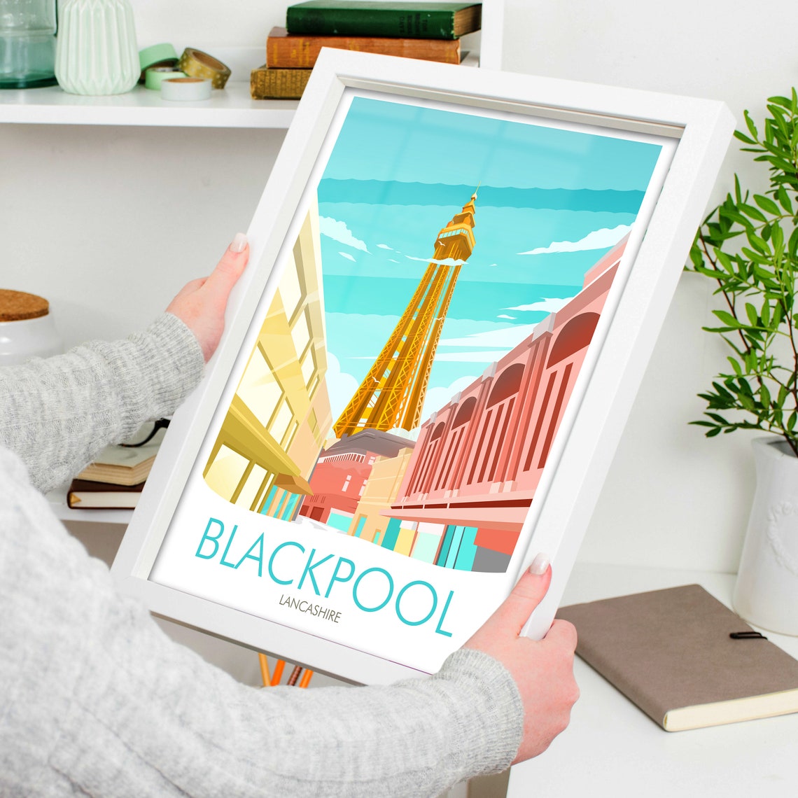 Blackpool Lancashire Iconic Tower Seaside Promenade Travel Poster - Image 4