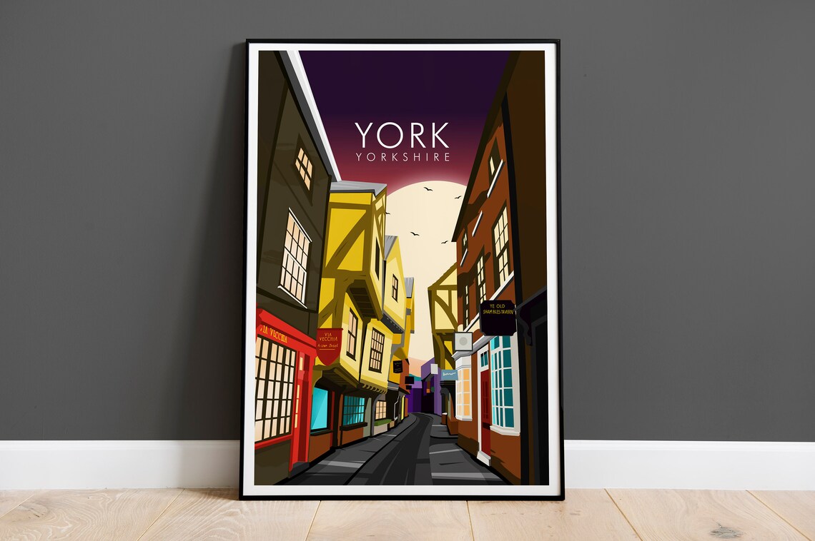 York The Shambles Travel Poster, Abstract Modern