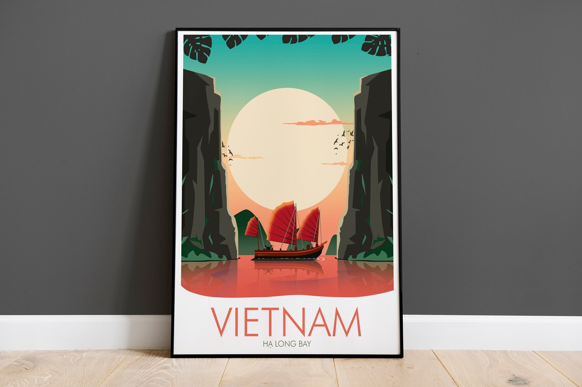 Ha Long Bay Travel Poster, Vietnam Landscape