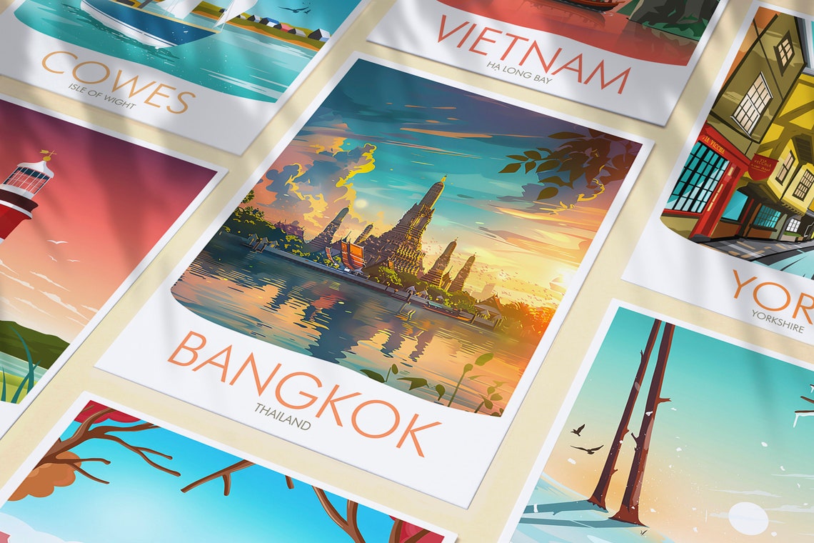 Bangkok Thailand Wat Arun Golden Hour Riverside Temple Poster - Image 3