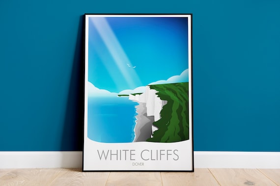 White Cliffs Of Dover Print Poster Dover Poster Print Uk Wall Art Travel Wall Art Home Decor Wall Art Uk National Park Art England