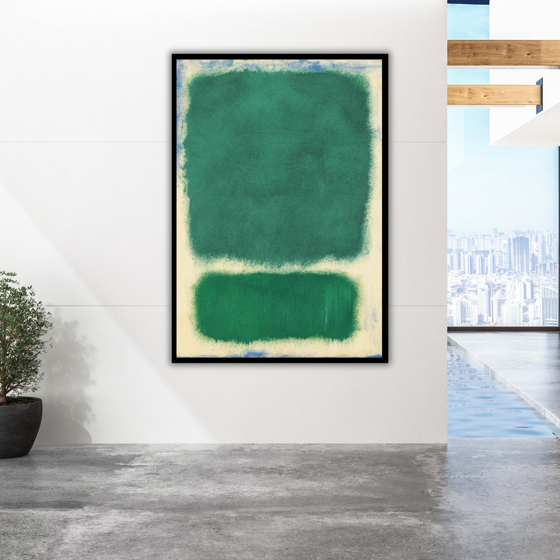 Emerald Green Rothko Inspired Color Field Abstract Art Poster - Image 2