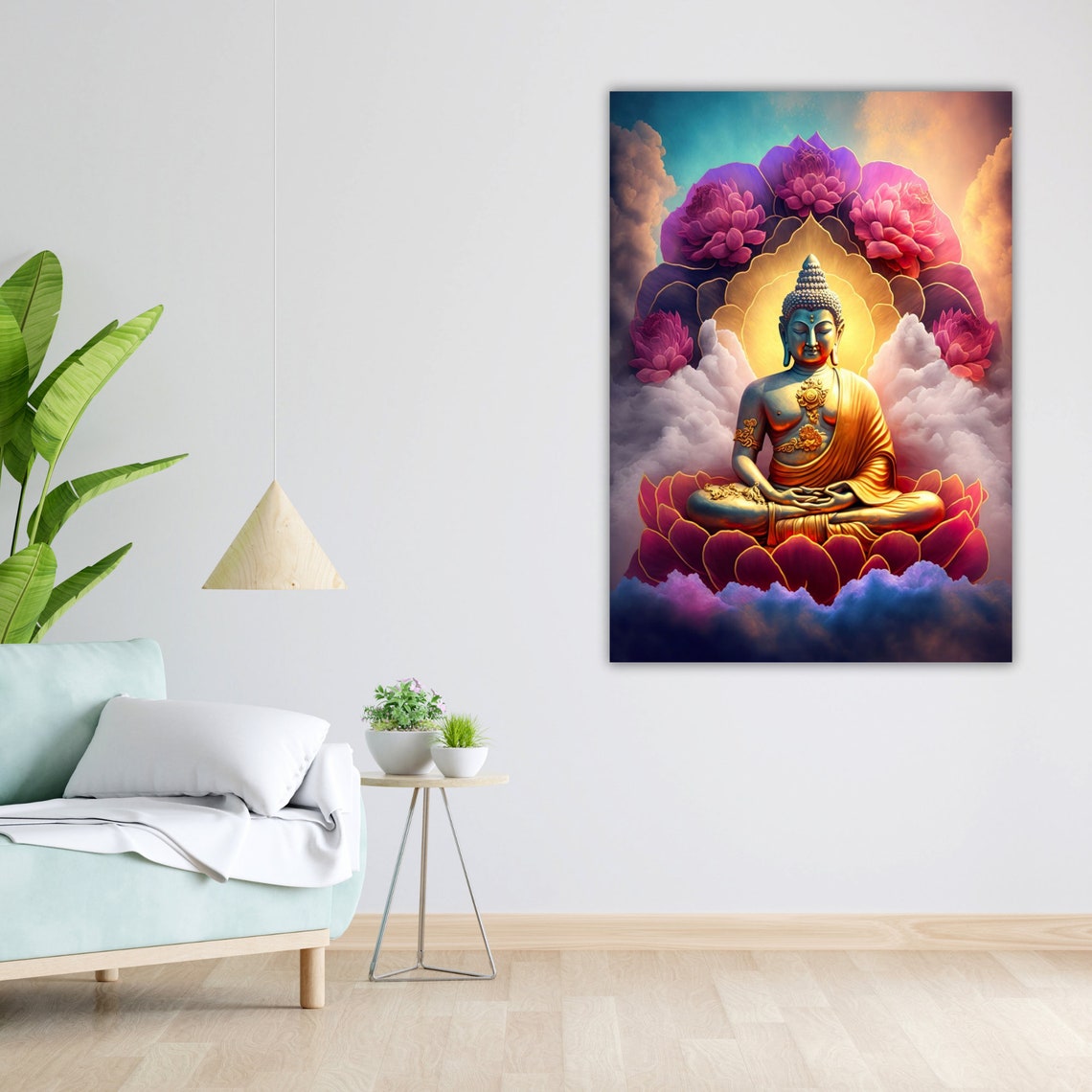 Framed Nature Buddha Ready To Hang Wall Art Spiritual Home Decor Zen Inspired - Image 2