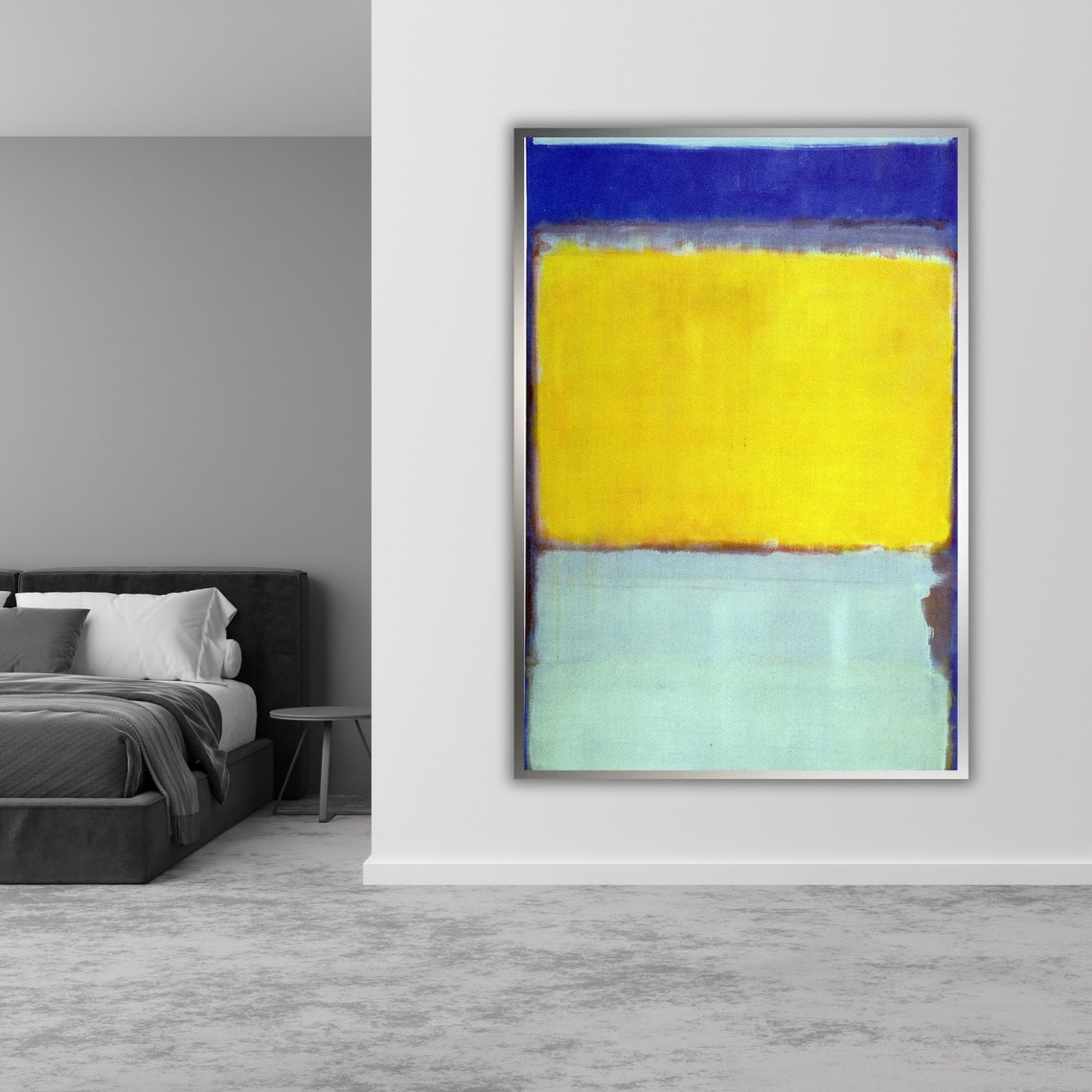 Blue Yellow Green Rothko Inspired Color Block Abstract Art Poster - Image 3