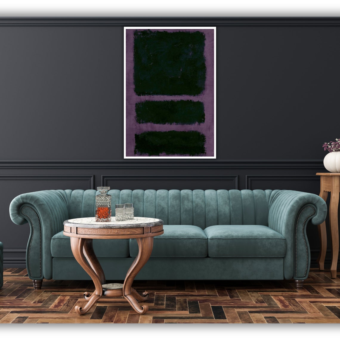 Mark Rothko Style Purple Navy Rectangles Abstract Art Poster - Image 4