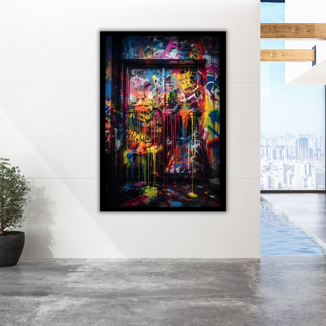 Abstract Graffiti Paint Drips Splash Colorful Urban Wall Art Poster - Image 2