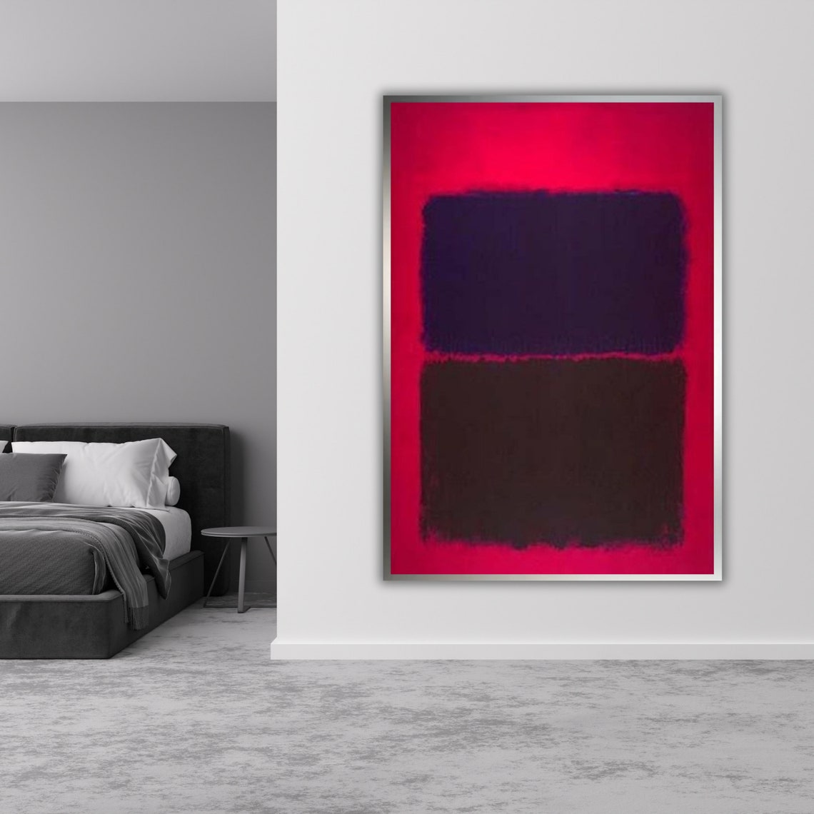 Red Navy Brown Abstract Color Field Rothko Inspired Modern Art Poster - Image 5