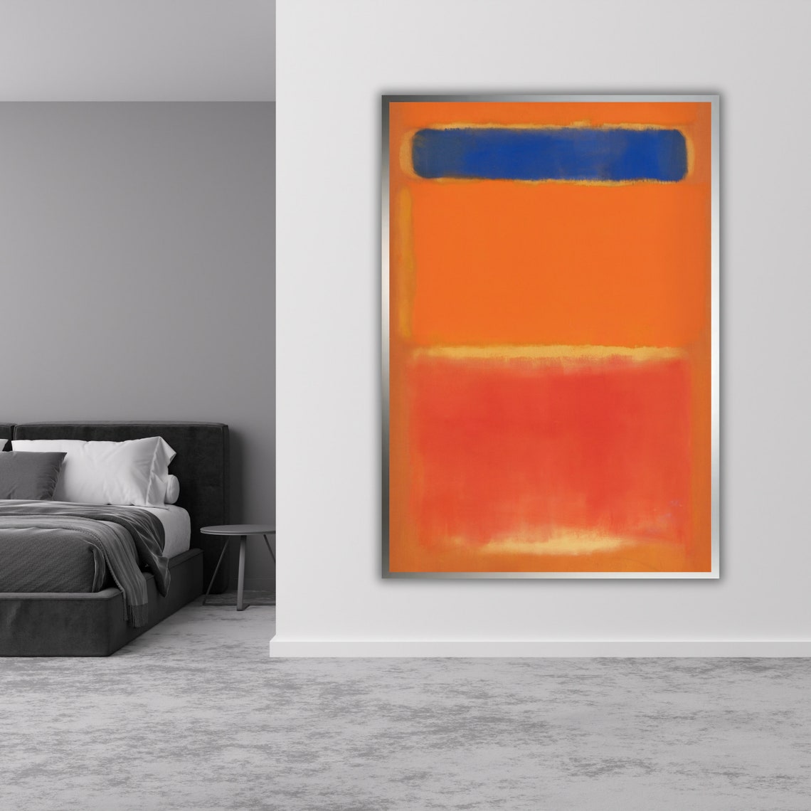 Mark Rothko Style Orange Blue Band Glowing Abstract Art Poster - Image 2