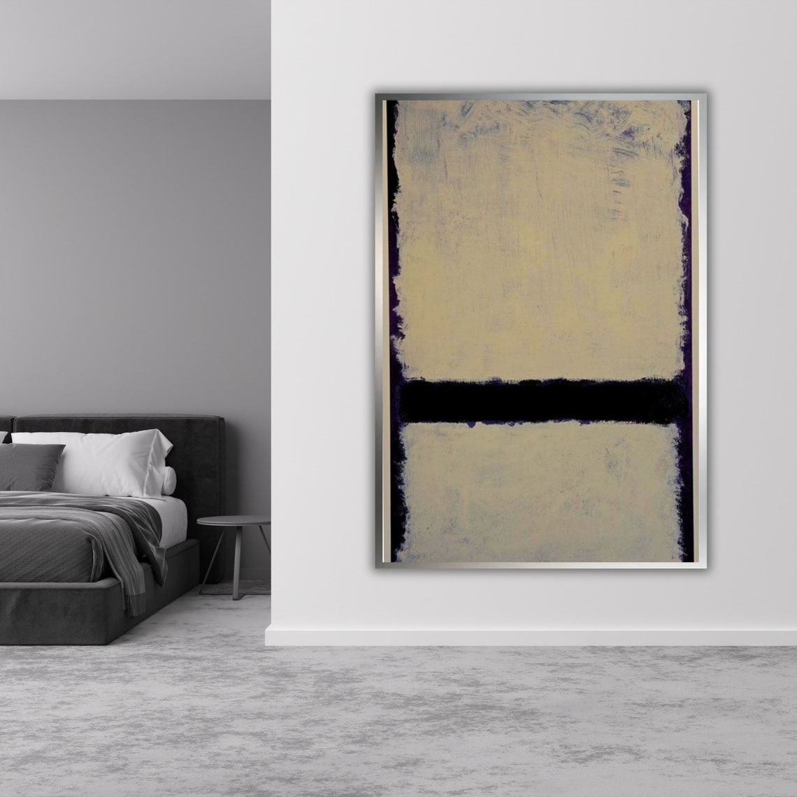 Rothko Style Cream Black Minimalist Color Field Modern Art Wall Poster - Image 4