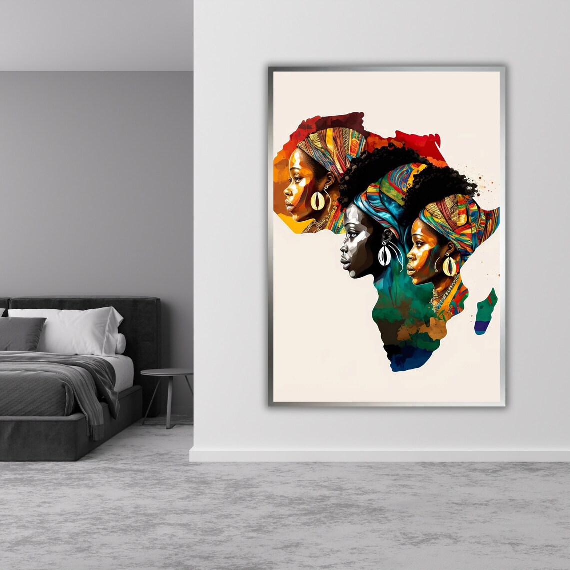 Ethnic Art Print African Woman Ready To Hang Framed Wall Decor Cultural Home Decor Wall Art - Image 4