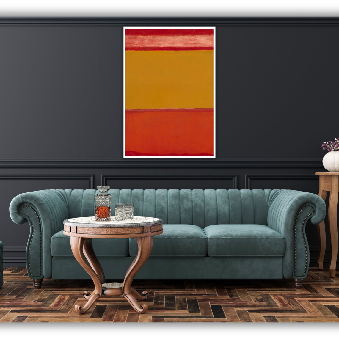 Mark Rothko Abstract Red Orange Art Home Decor Modern Wall Art Contemporary Painting - Image 3
