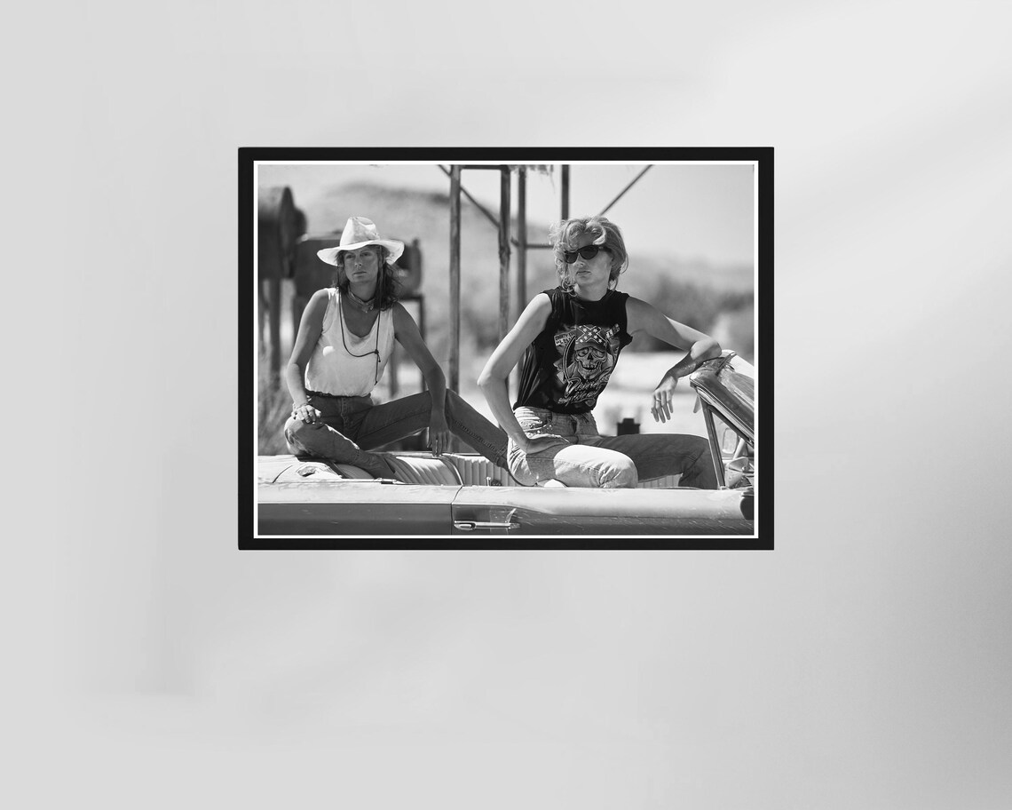 Thelma And Louise Classic Movie Duo Convertible Black White Film Poster