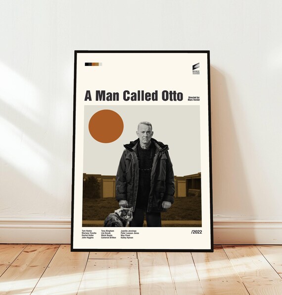 A Man Called Otto 2022 Tom Hanks Drama Minimalist Movie Poster