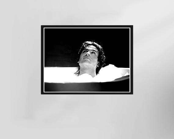 Damon Salvatore Poster Funny Bathroom Wall Art Black And White Toilet Print Restroom Decor