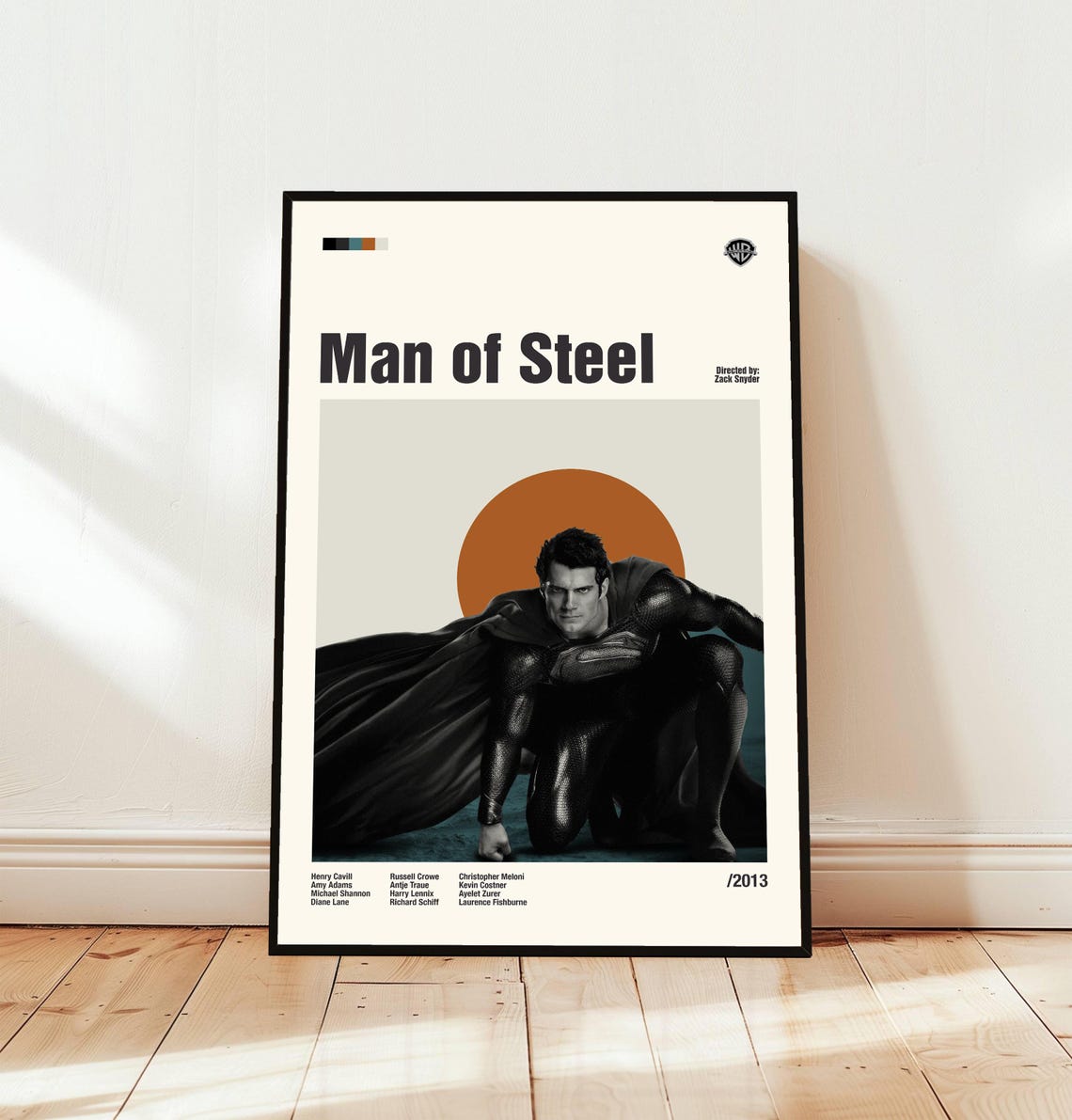 Man Of Steel Minimalist Midcentury Movie Art Superman Retro Poster