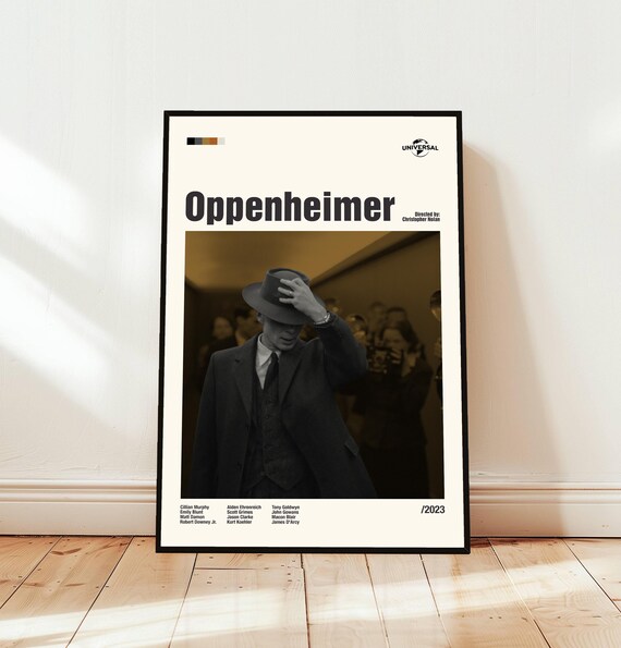 Oppenheimer 2023 Minimalist Movie Poster in Mid Century Modern Style