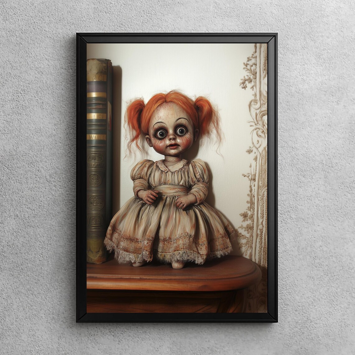 The Haunted Doll Gothic Art Print Dark Academia Macabre Decor Scarry Creepy