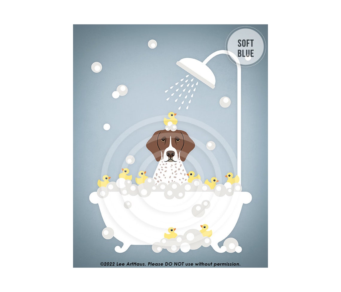 German Shorthaired Pointer Bubble Bath Rubber Duckies Dog Poster - Image 2