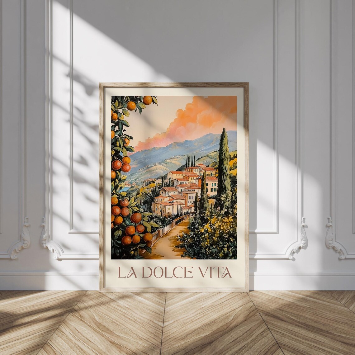 La Dolce Vita Vintage Italy Travel Poster, Tuscany Landscape - Image 2
