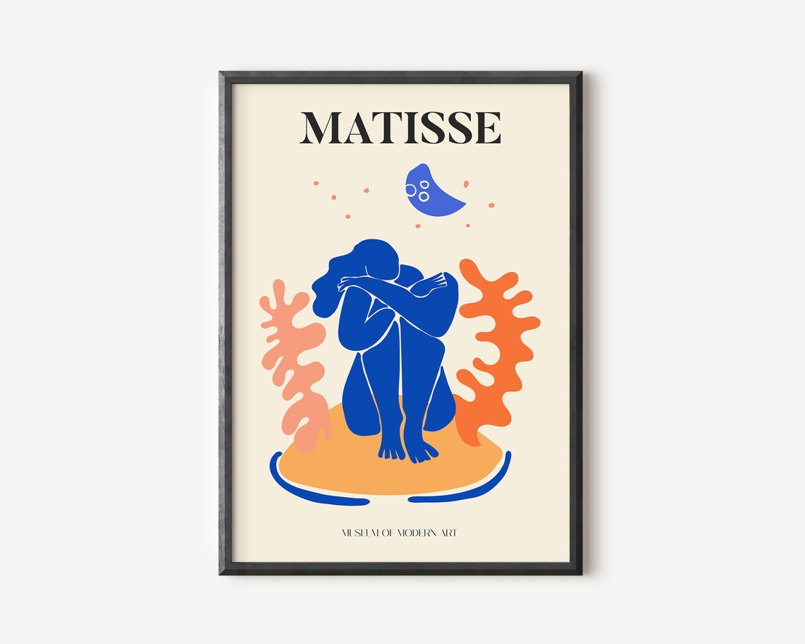 Henri Matisse Exhibition Poster, Boho Floral Garden Scenery