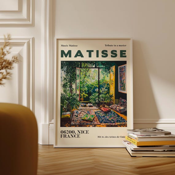 Henri Matisse Exhibition Poster Famous Gallery Wall Art Print Painting Art Print Beige Wall Print Garden Scenery Nature Living Room Art