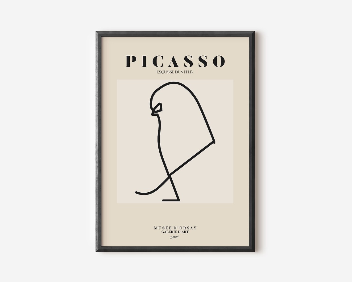 Picasso Exhibition, Abstract Vintage Minimalist Art Print
