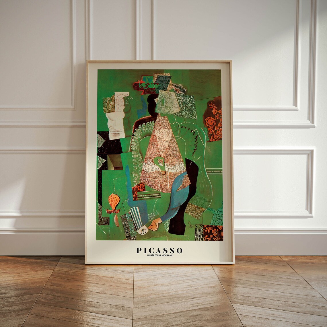 Picasso Green Cubist Seated Woman Modern Museum Exhibition Poster - Image 2