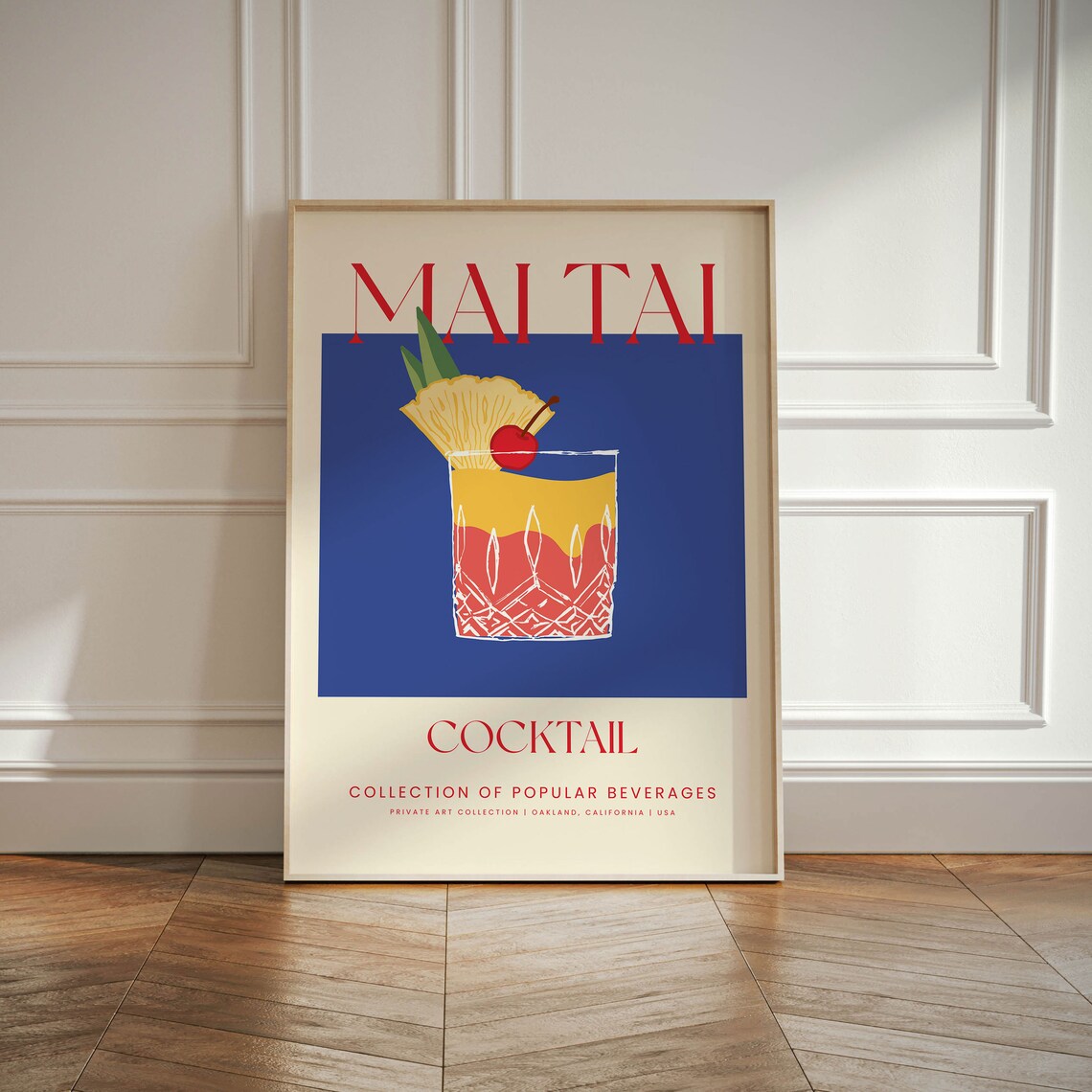 Retro Mai Tai Cocktail, Vintage Bar Kitchen Decor - Image 4