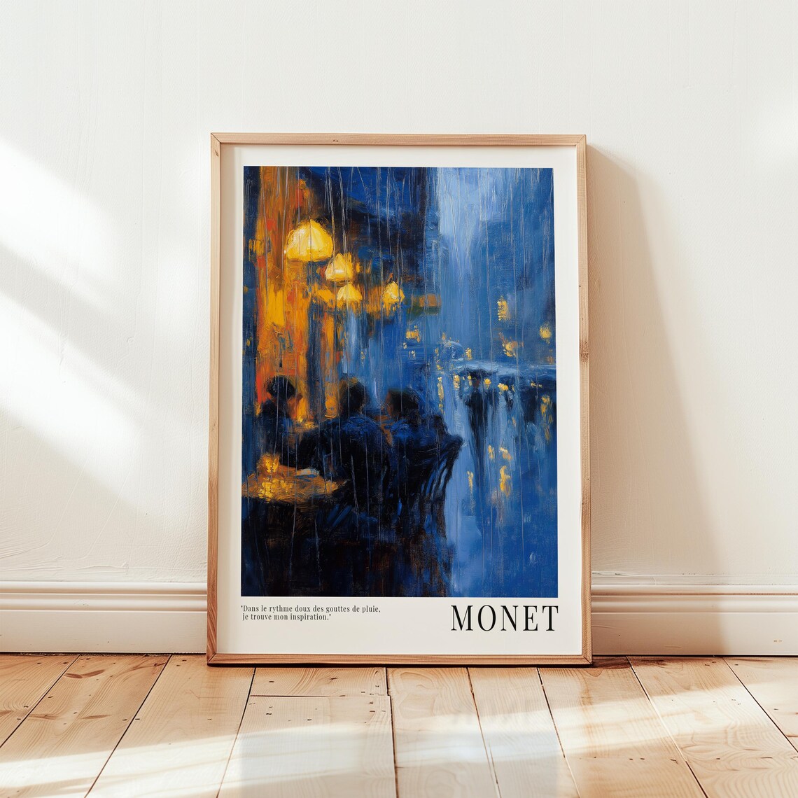 Claude Monet Rainy Cafe Impressionist City Night Art Print