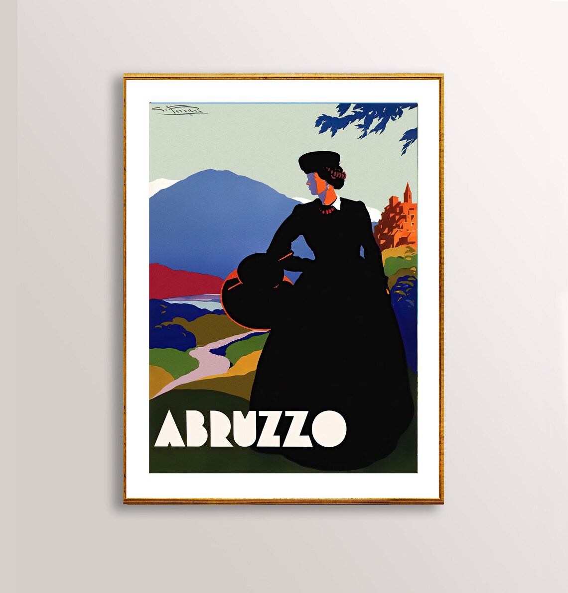 Abruzzo Italy Vintage Travel Poster Print