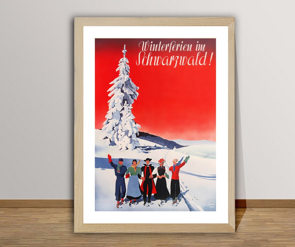 Winter Holiday In Schwarzwald Vintage Travel Poster