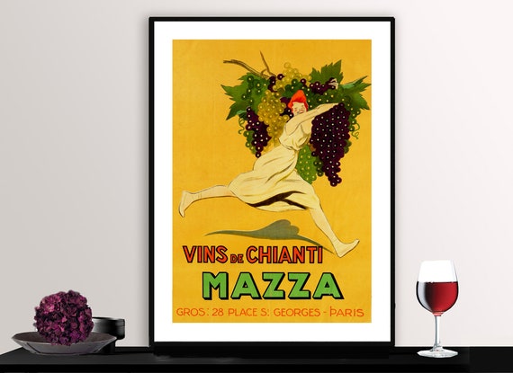 Vins De Chianti Mazza Vintage Wine Travel Poster