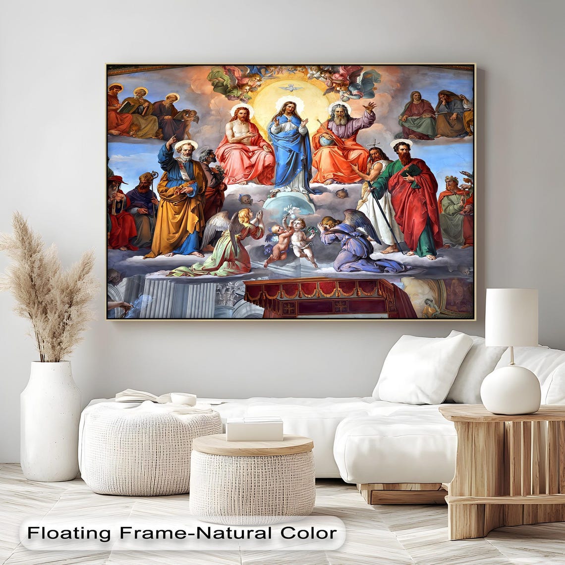 Heavenly Coronation Religious Angels Saints Baroque Fresco Poster