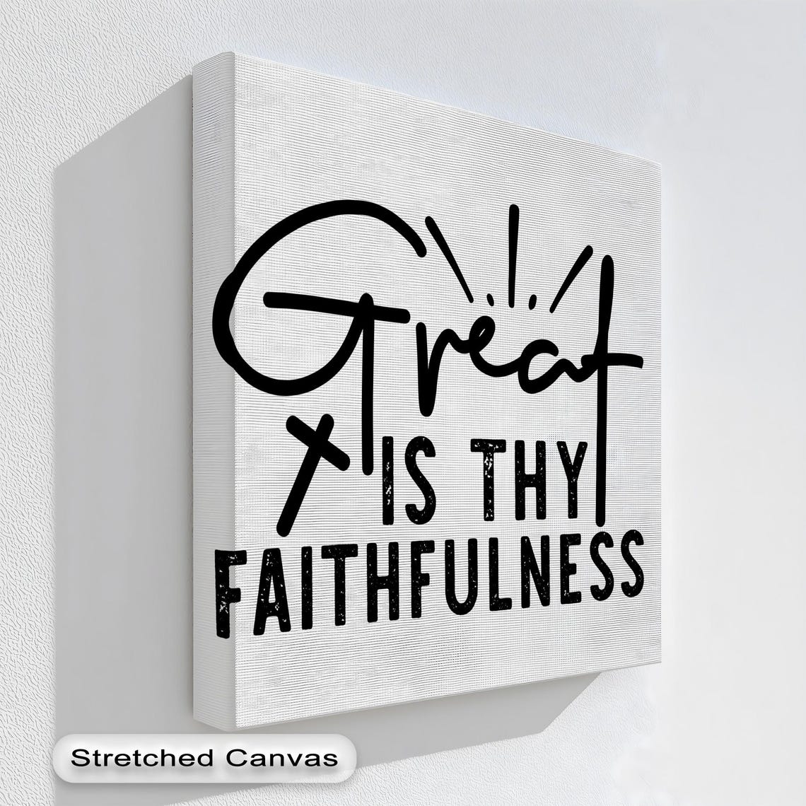 Great Is Thy Faithfulness Bold Script Christian Quote Wall Art