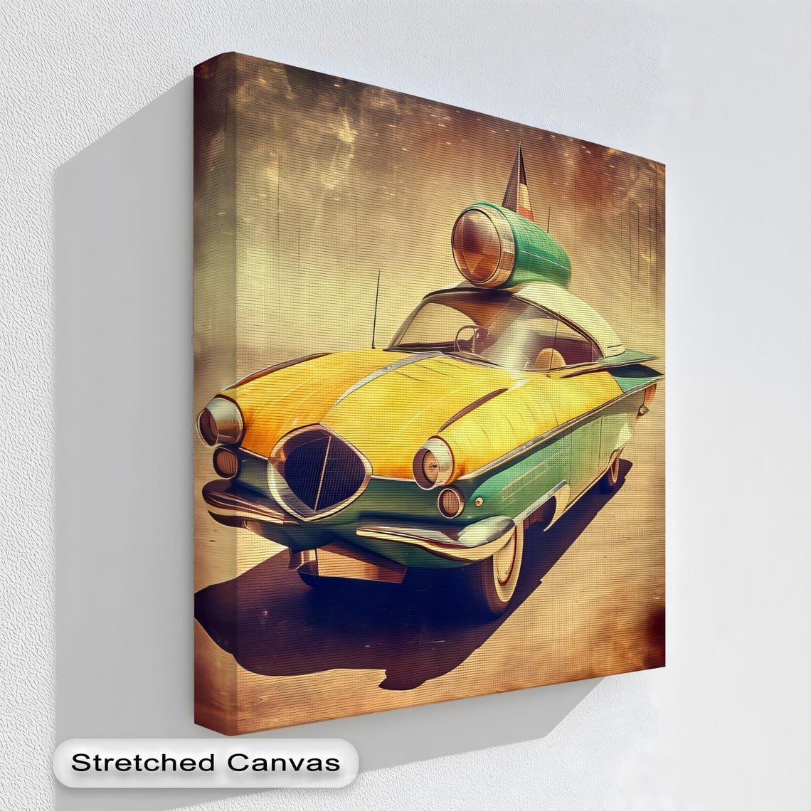 Retro 1950s Rocket Concept Car Space Age Automobile Art Wall Print