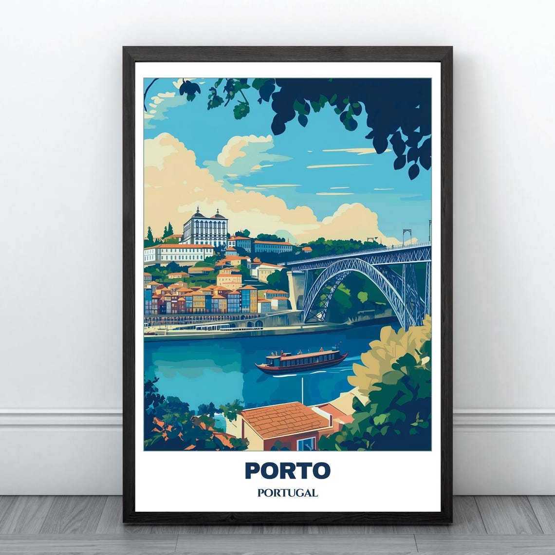 Porto Travel Poster Portugal Travel Poster Citycape Painting Print Wall Art Porto Home Decor Portugal Trip Print