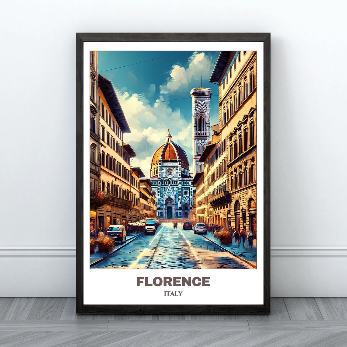 Florence Travel Poster Italy Travel Poster Cityscape Painting Print Wall Art Travel Wall Art Room Decor Florence Trip